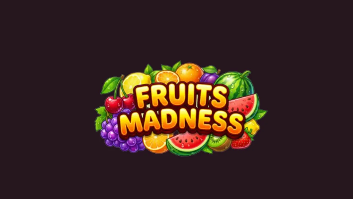 Interface vibrante e colorida do slot Fruits Madness com símbolos de frutas brilhantes